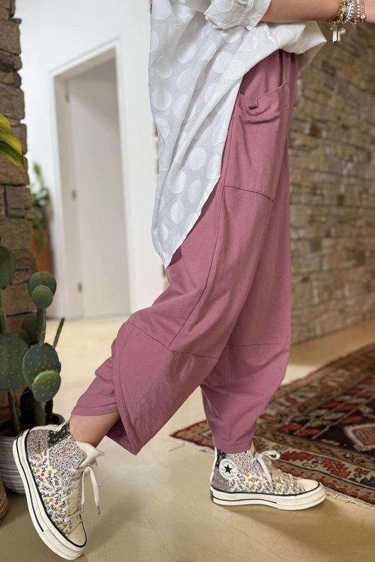 Made in Italy Lagenlook Shelby Cocoon Pant Indian Pink 